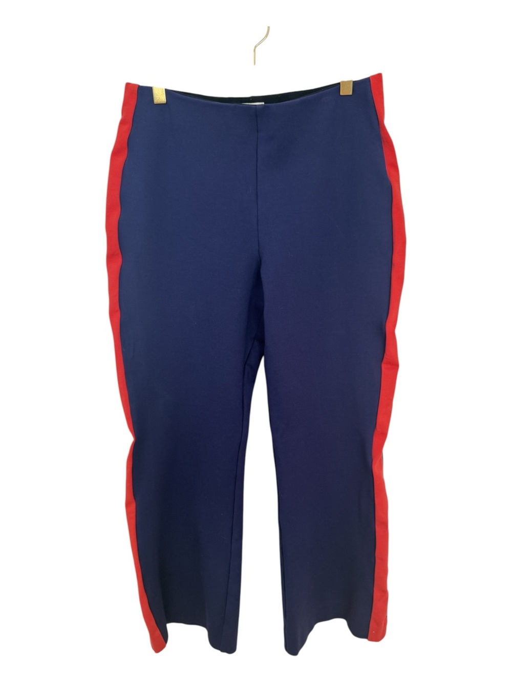 Anthropologie Maeve The Margot Kick-Flare Pants Navy Red Stripe Medium